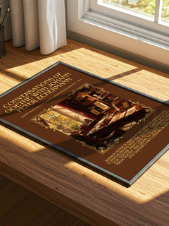 Conversations Of Goethe With Johann Peter Eckermann Minimalist Book Poster by Johann Wolfgang von Goethe, Johann Peter Eckermann – print on a sunlit desk