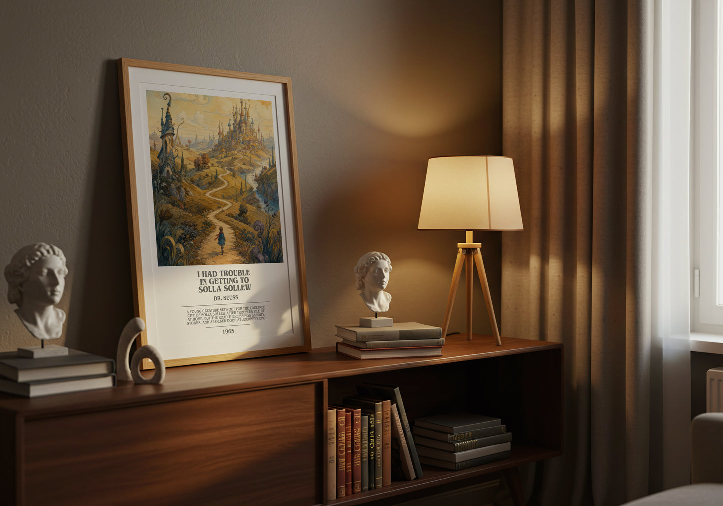 I Had Trouble In Getting To Solla Sollew bookish book poster framed on wall – childrens wall art