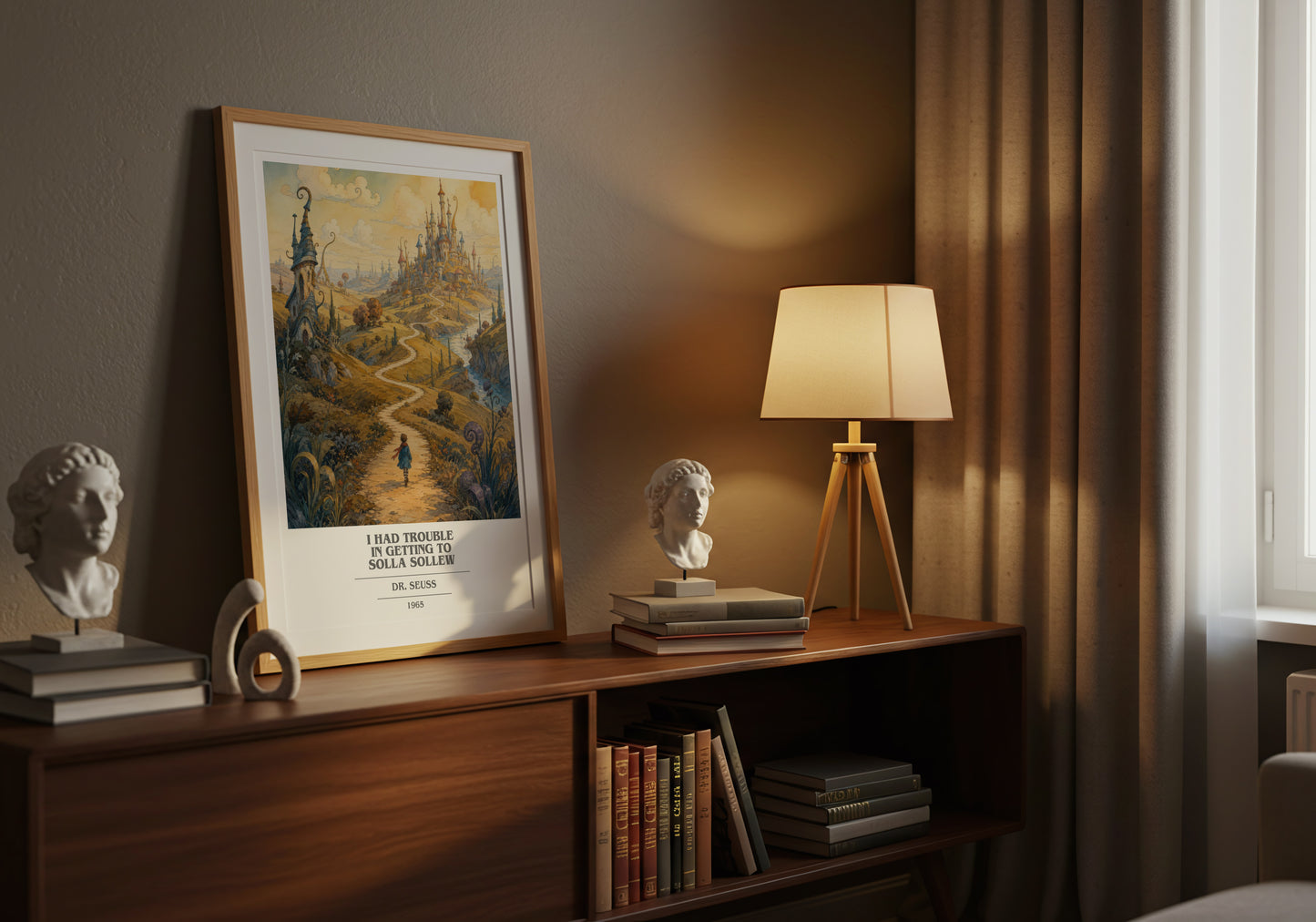 I Had Trouble In Getting To Solla Sollew book cover book poster framed on wall – childrens wall art
