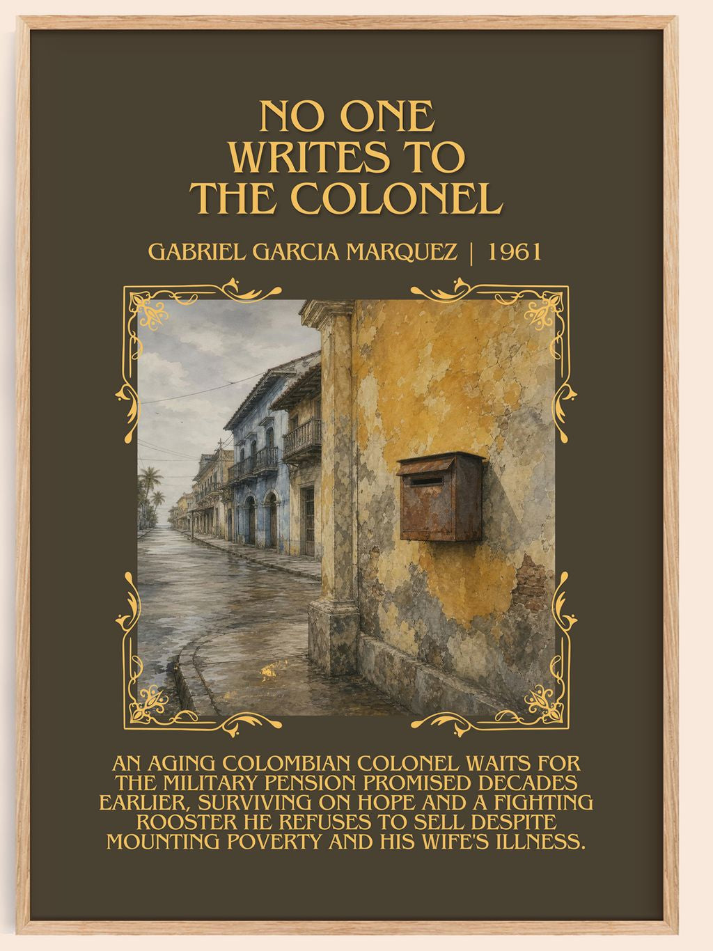 No One Writes to the Colonel Minimalist Book Poster by G. Márquez – book poster