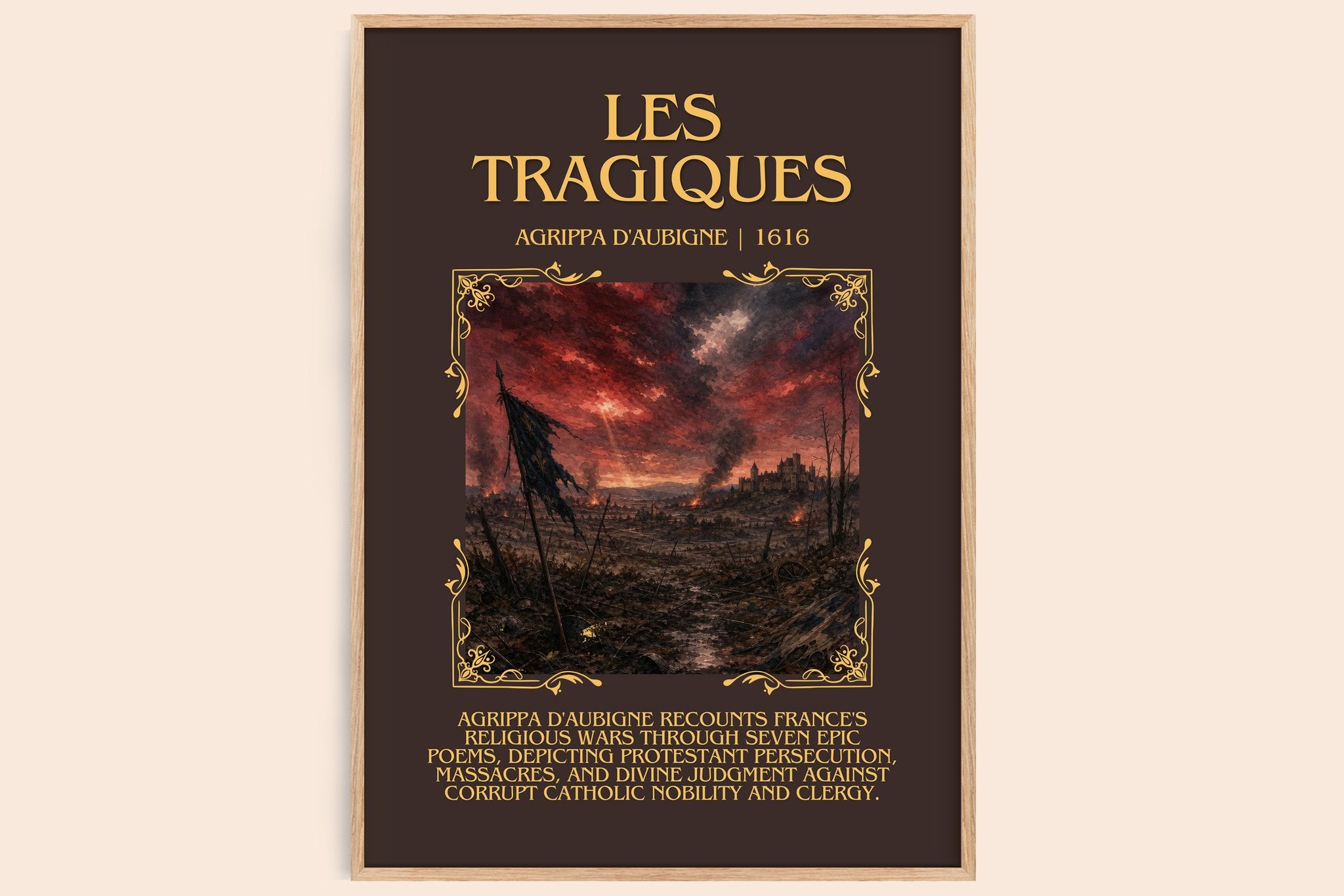 Les Tragiques Minimalist Book Poster by Agrippa d'Aubigné