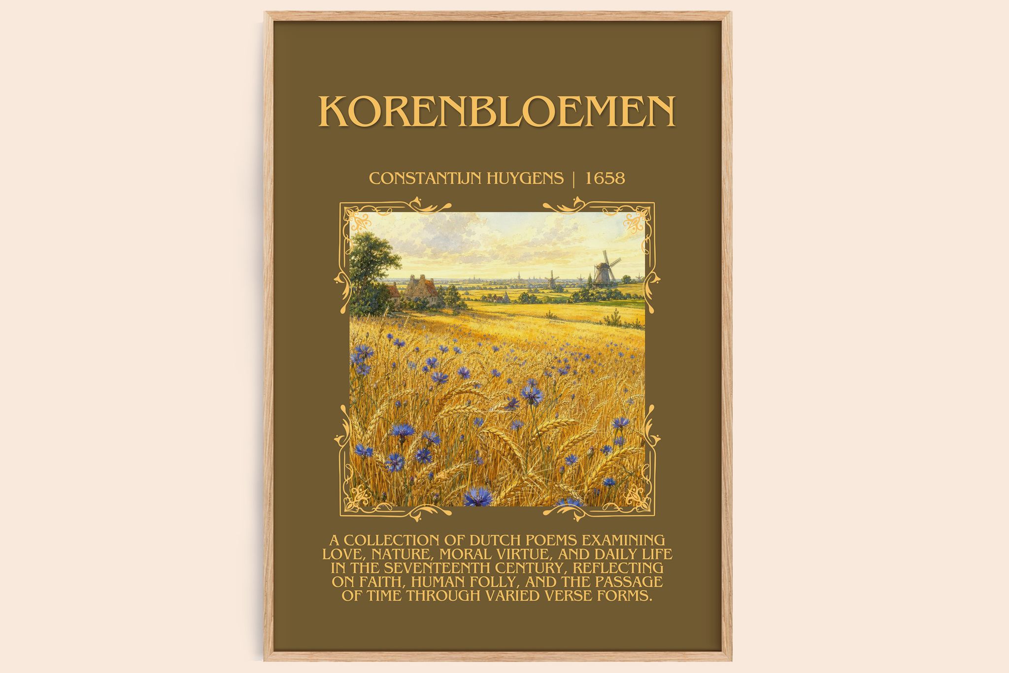 Korenbloemen Minimalist Book Poster by Constantijn Huygens