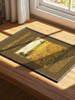 Korenbloemen Minimalist Book Poster by Constantijn Huygens – print on a sunlit desk