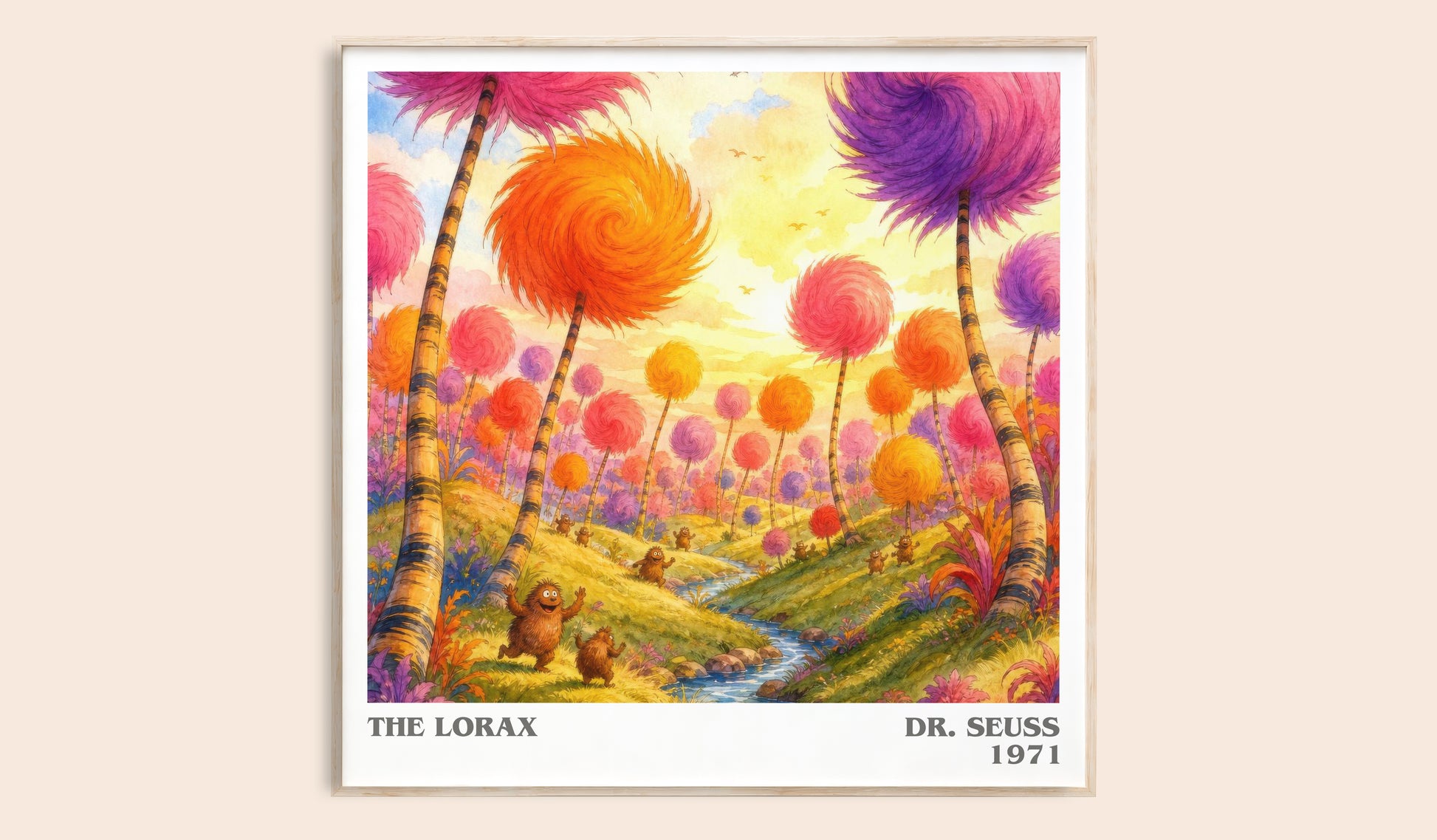 The Lorax literary book poster by Dr. Seuss – framed literary art print