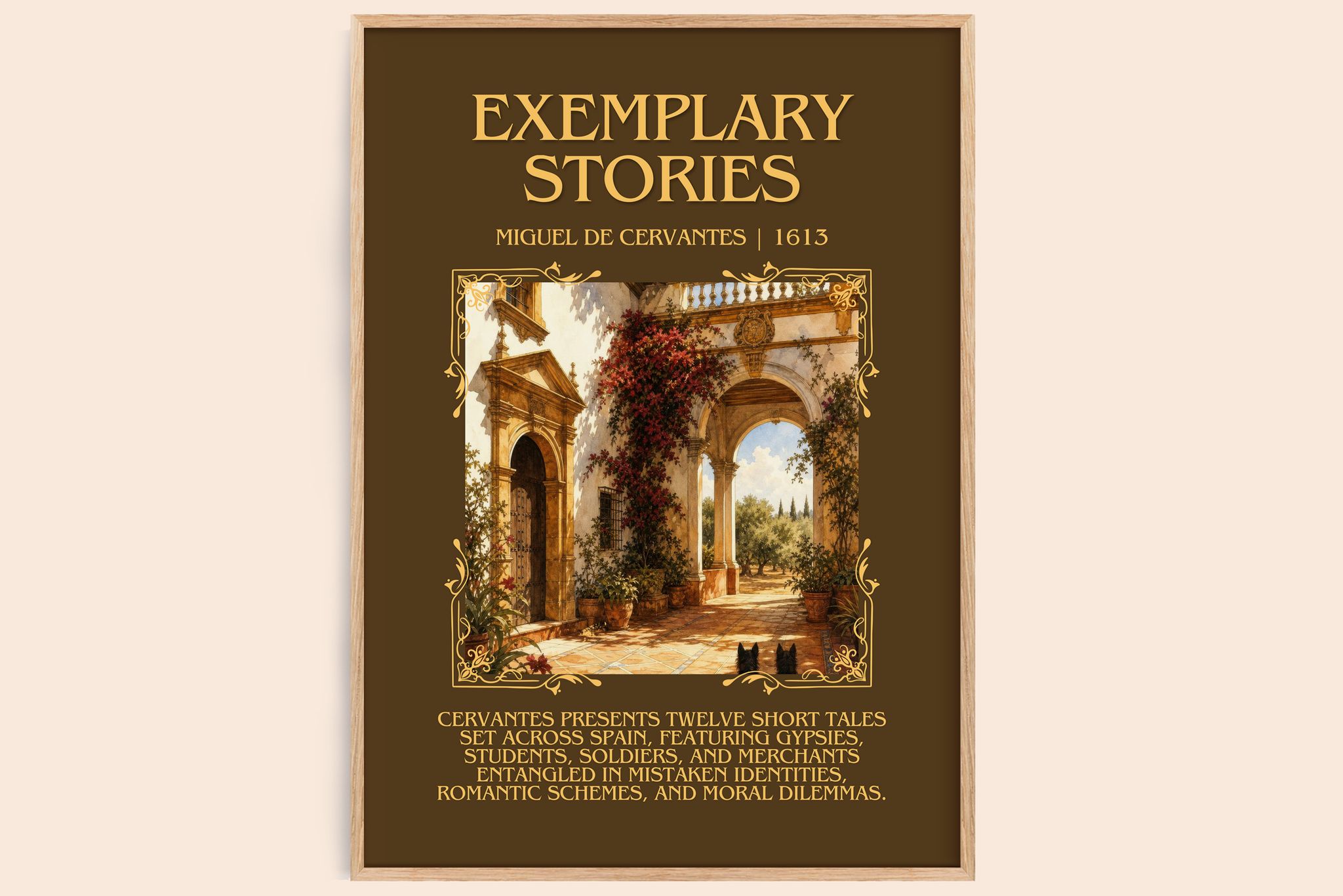 Exemplary Stories Minimalist Book Poster by Miguel de Cervantes