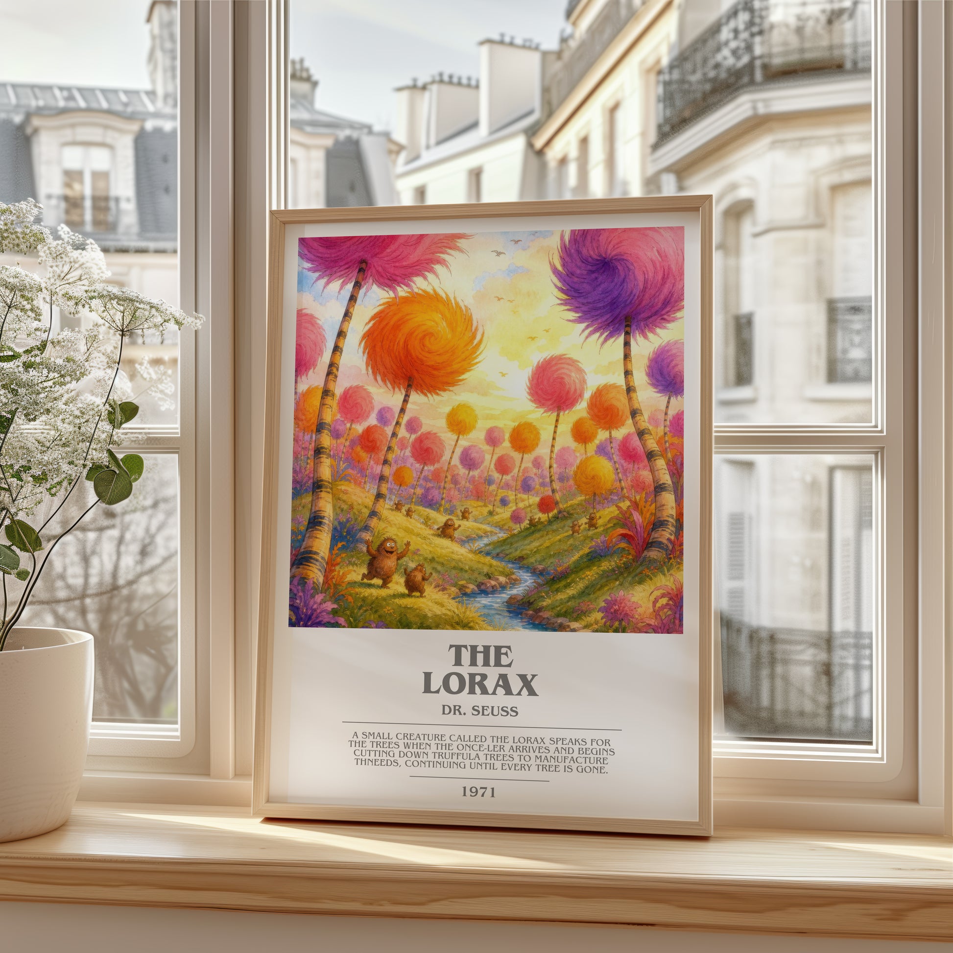 The Lorax bookish poster colour and style options – Dr. Seuss book art