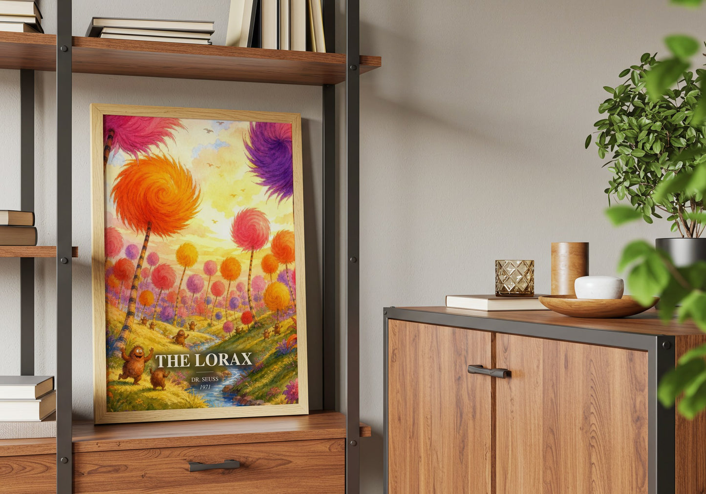 The Lorax book watercolour illustration paper finish options – matte satin gloss
