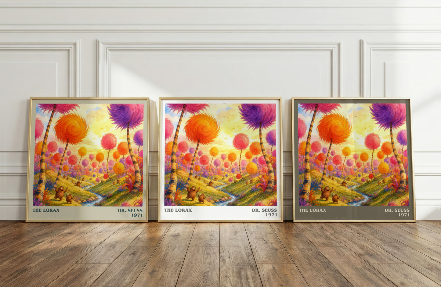 The Lorax literary art print colour and style options – Dr. Seuss book art