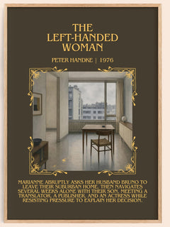 The Left-Handed Woman Minimalist Book Poster by Peter Handke – book poster