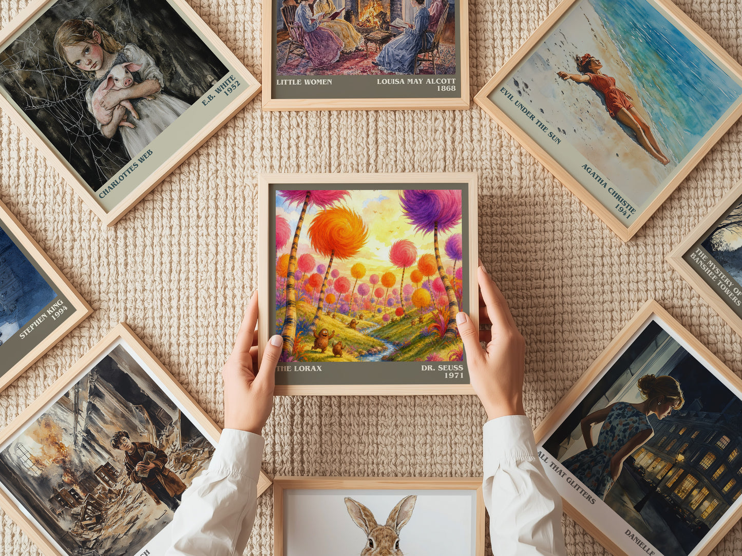 The Lorax literary book poster framed on wall – childrens wall art