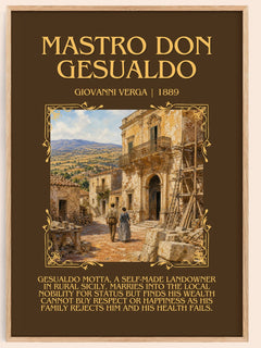 Mastro Don Gesualdo Minimalist Book Poster by Giovanni Verga – book poster