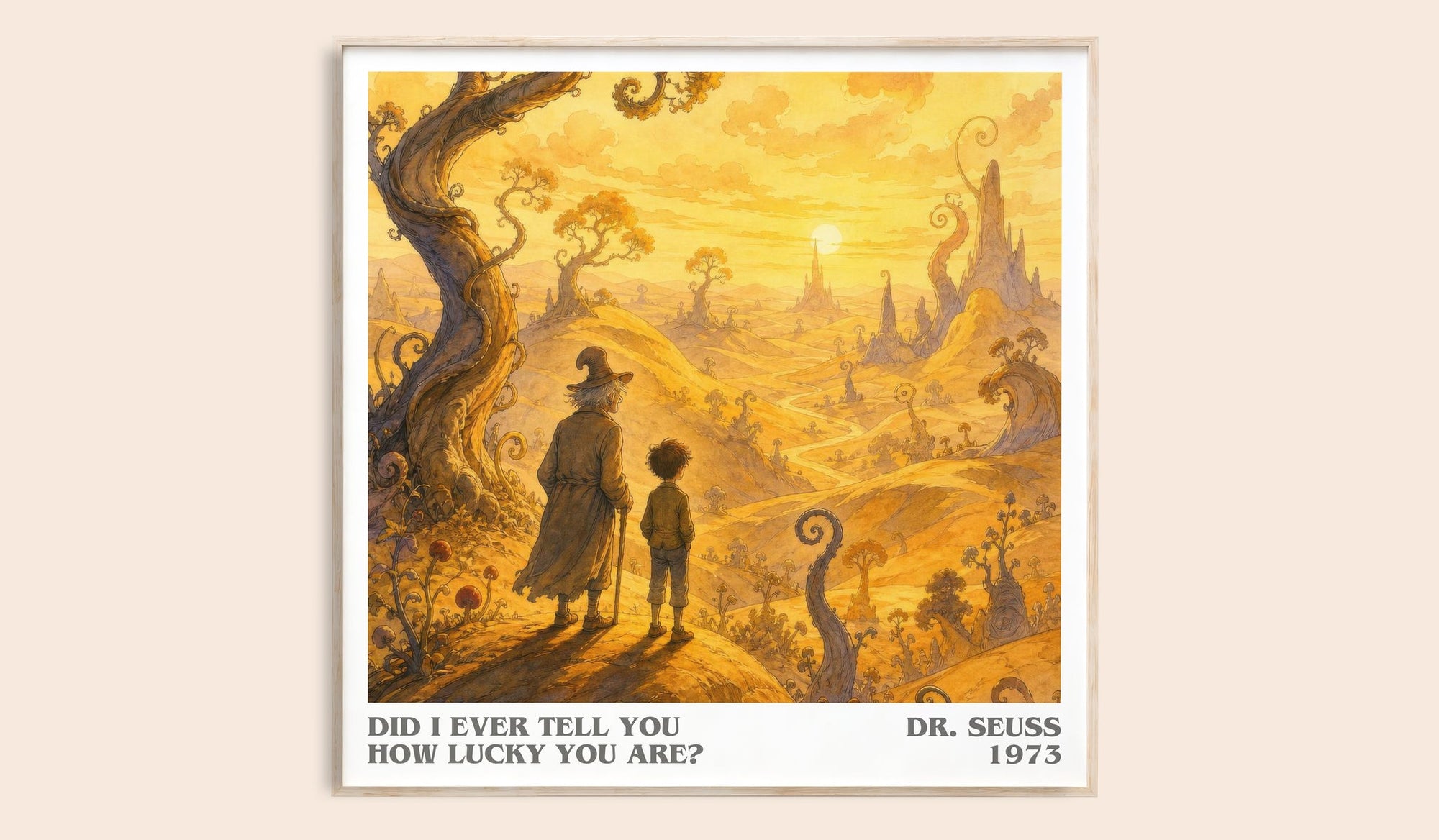 Did I Ever Tell You How Lucky You Are? literary book poster by Dr. Seuss – framed literary art print