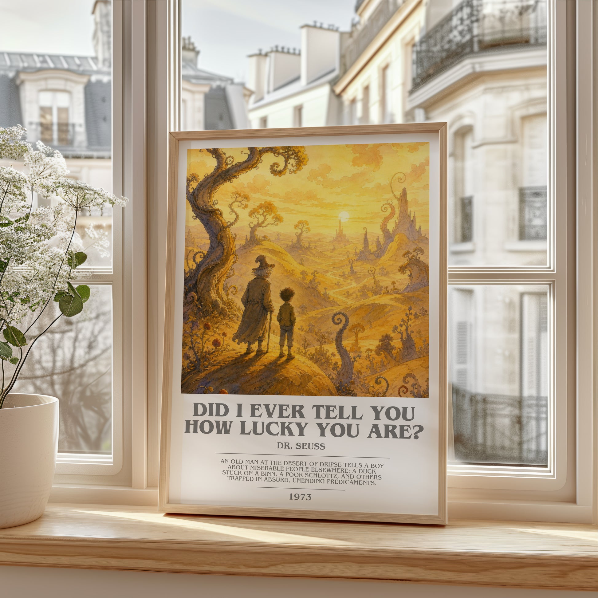 Did I Ever Tell You How Lucky You Are? bookish poster colour and style options – Dr. Seuss book art