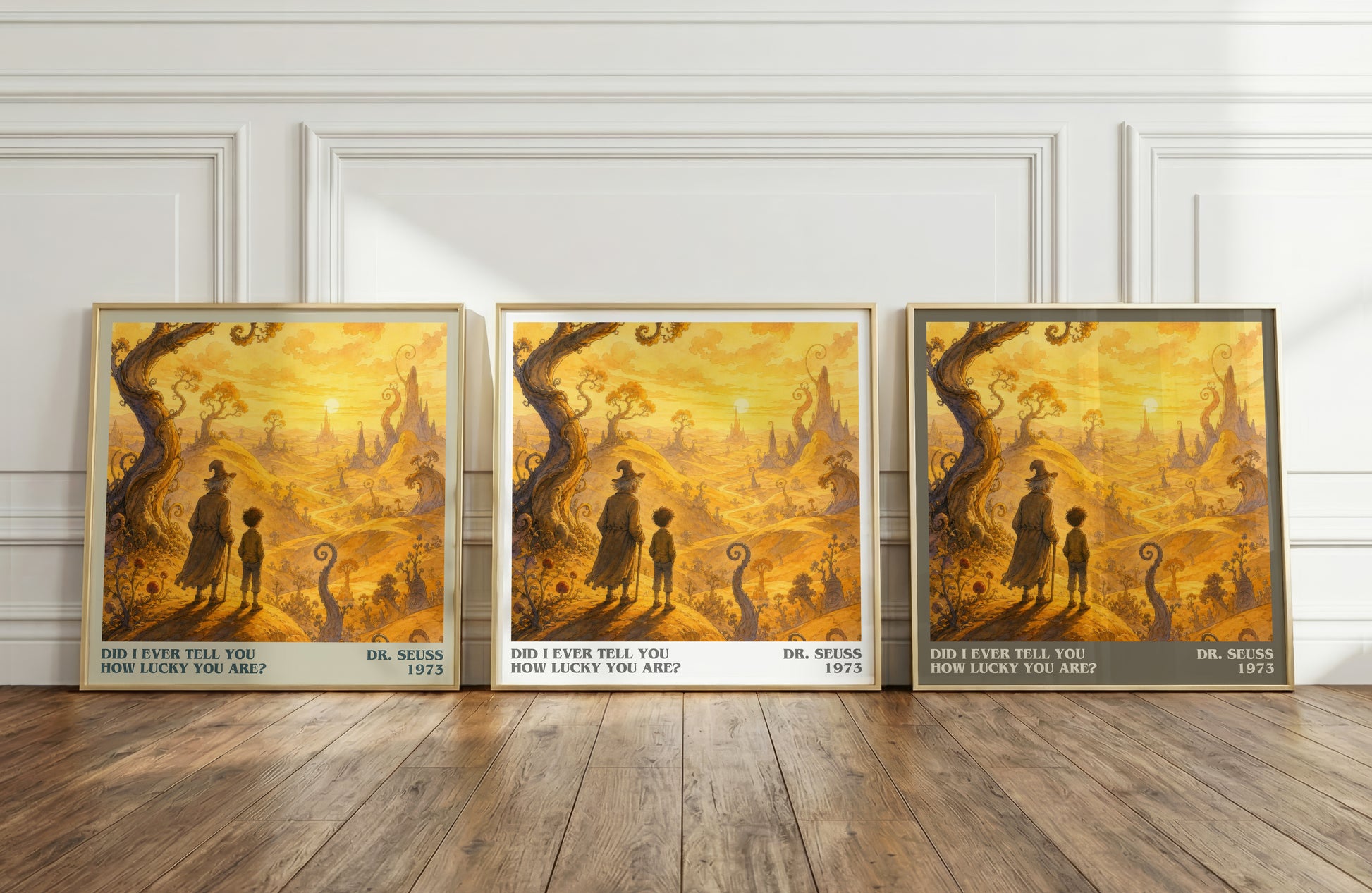 Did I Ever Tell You How Lucky You Are? literary art print colour and style options – Dr. Seuss book art