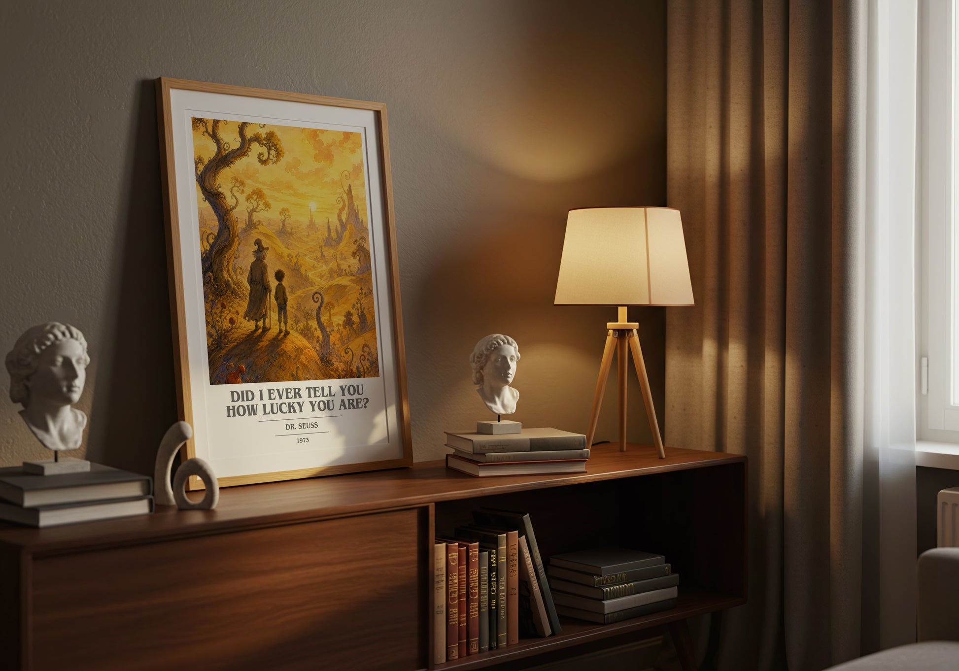 Did I Ever Tell You How Lucky You Are? book cover book poster framed on wall – childrens wall art