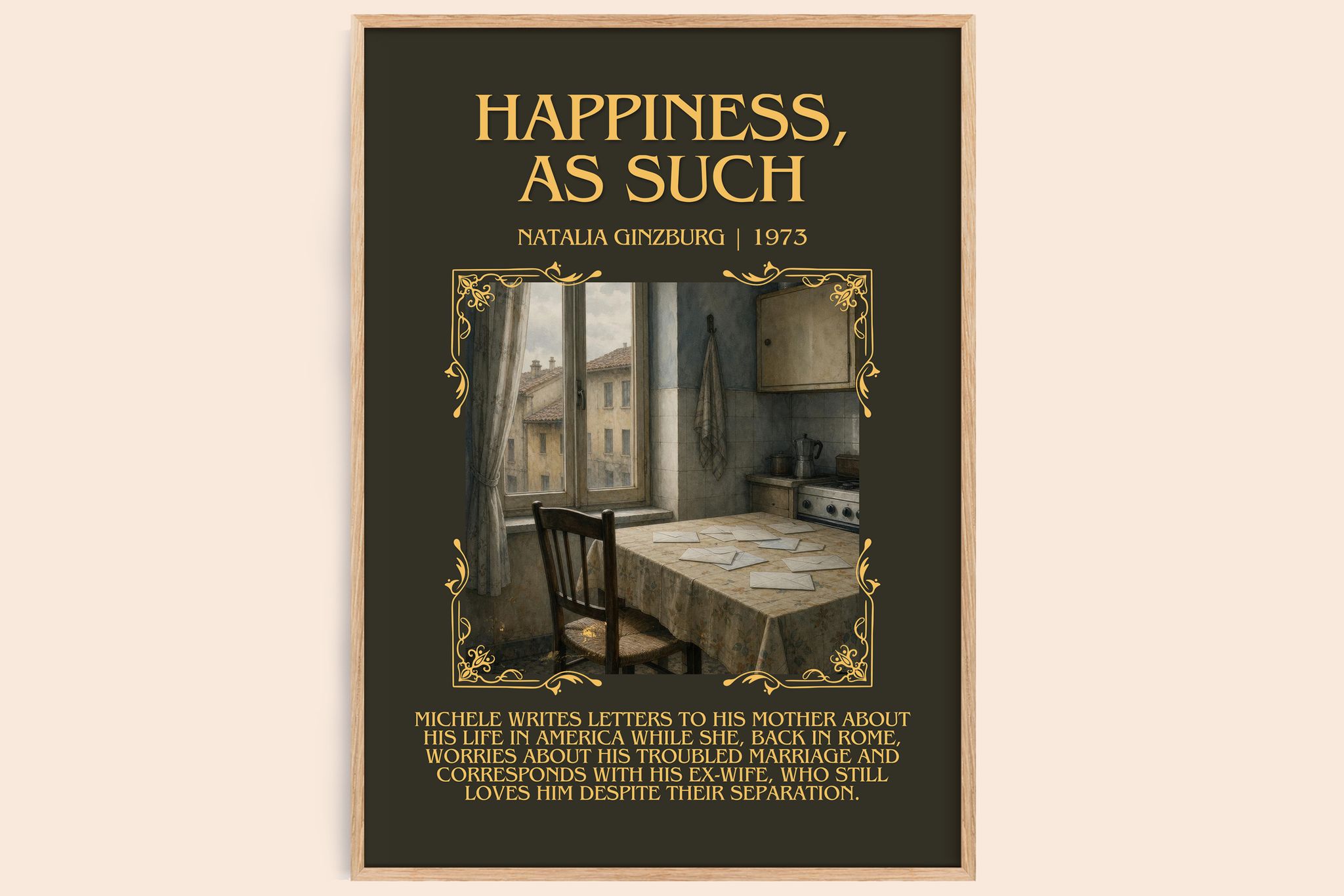 Happiness, as Such Minimalist Book Poster by Natalia Ginzburg