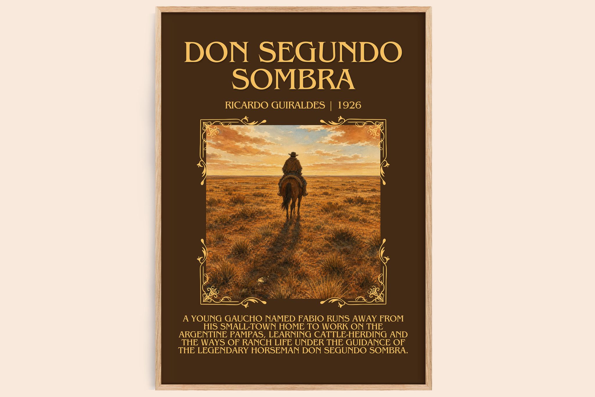 Don Segundo Sombra Minimalist Book Poster by Ricardo Güiraldes