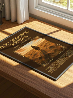 Don Segundo Sombra Minimalist Book Poster by Ricardo Güiraldes – print on a sunlit desk