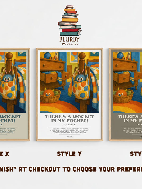 There'S A Wocket In My Pocket! bookish print in frame leaning in hallway – childrens wall art