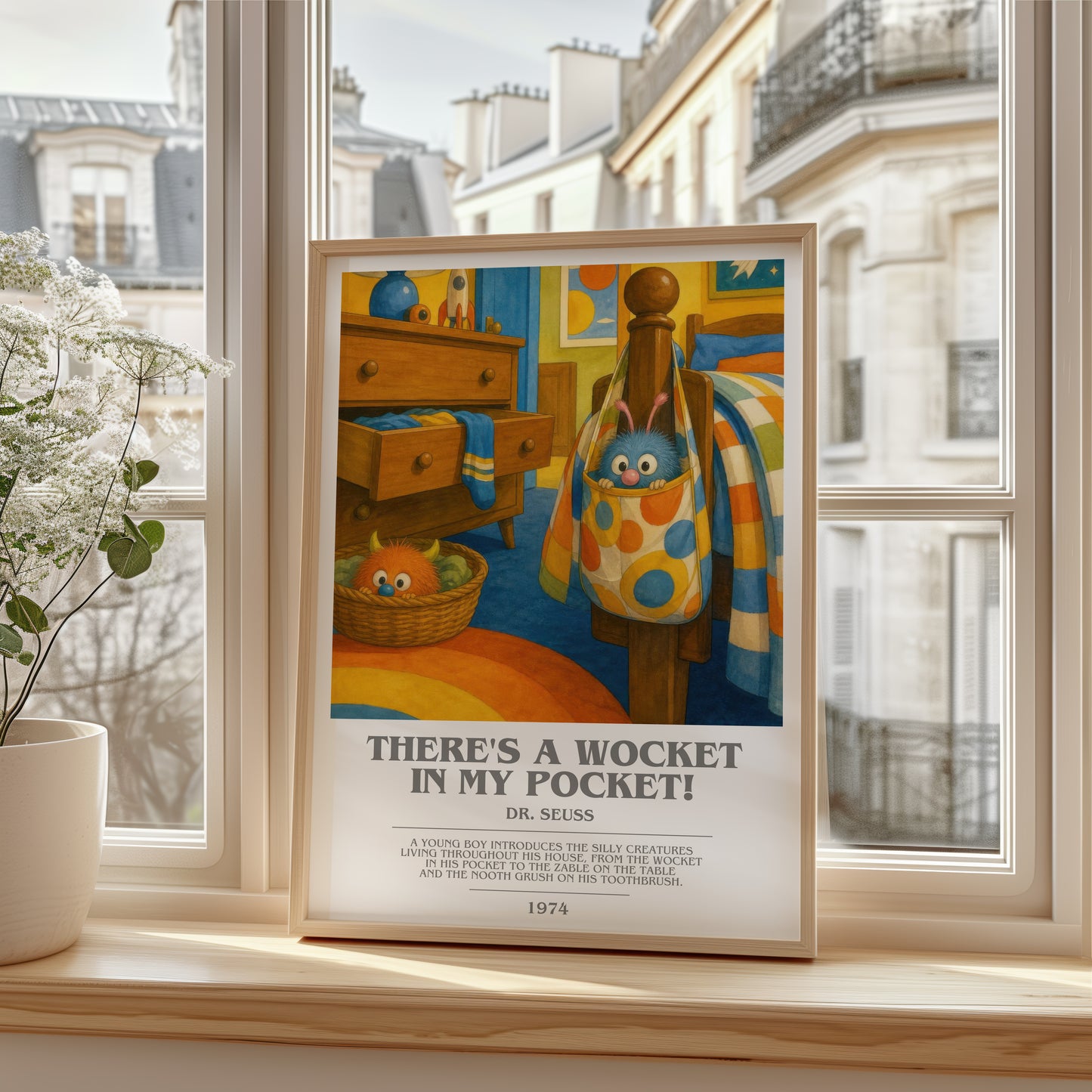 There'S A Wocket In My Pocket! bookish poster colour and style options – Dr. Seuss book art