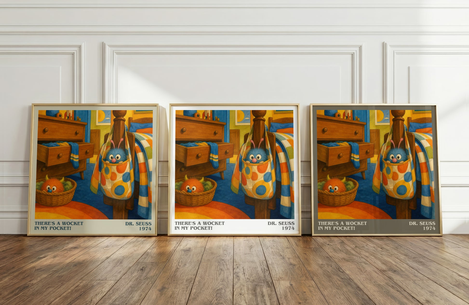 There'S A Wocket In My Pocket! literary art print colour and style options – Dr. Seuss book art