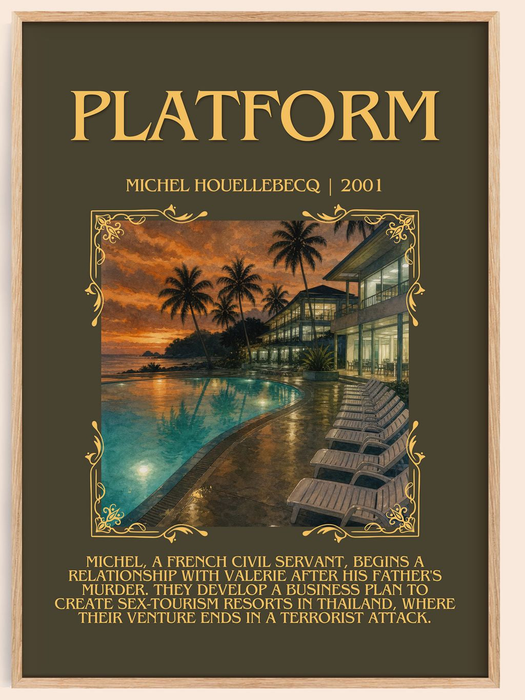 Platform Minimalist Book Poster by Michel Houellebecq – book poster