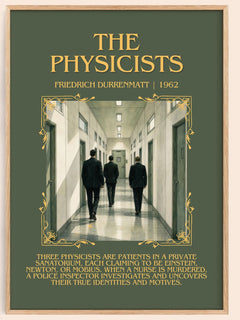 The Physicists Minimalist Book Poster by Friedrich Dürrenmatt – book poster