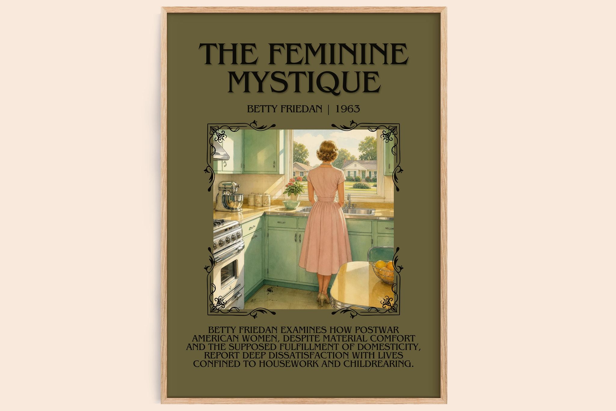 The Feminine Mystique Minimalist Book Poster by Betty Friedan