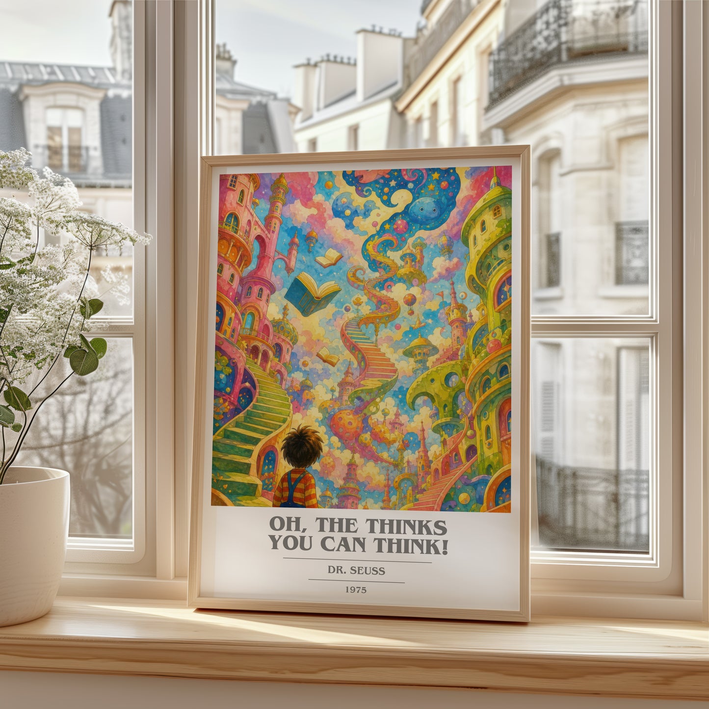 Oh, The Thinks You Can Think! book cover poster colour and style options – Dr. Seuss book art