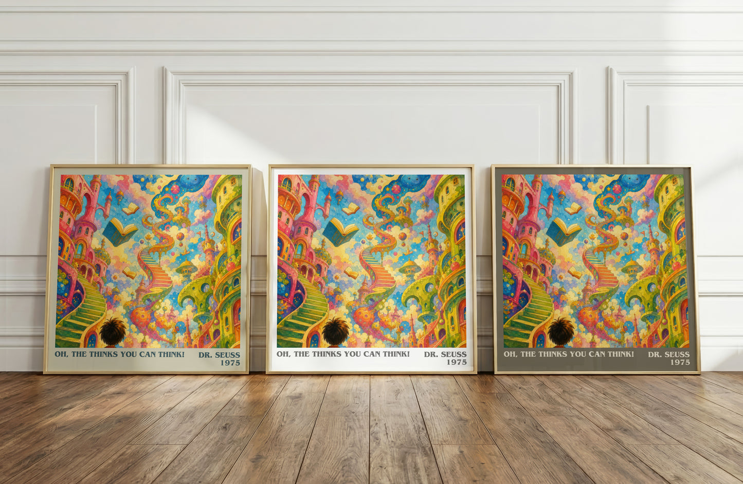 Oh, The Thinks You Can Think! literary art print colour and style options – Dr. Seuss book art