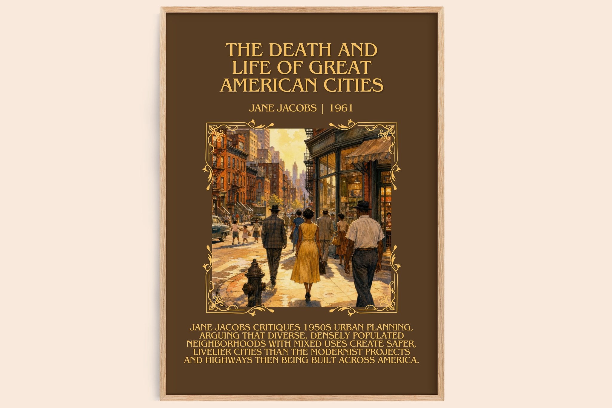 The Death and Life of Great American Cities Minimalist Book Poster by Jane Jacobs