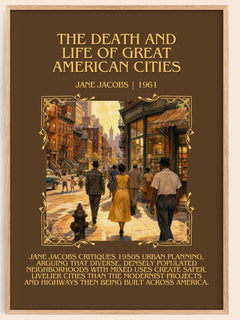 The Death and Life of Great American Cities Minimalist Book Poster by Jane Jacobs – book poster