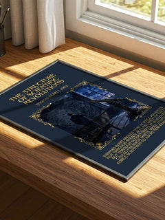 Structure of Scientific Revolutions Minimalist Book Poster by T. Kuhn – print on a sunlit desk