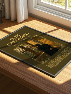 Dom Casmurro Minimalist Book Poster by Machado de Assis – print on a sunlit desk