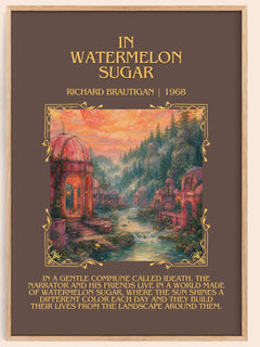 In Watermelon Sugar Minimalist Book Poster by Richard Brautigan – book poster