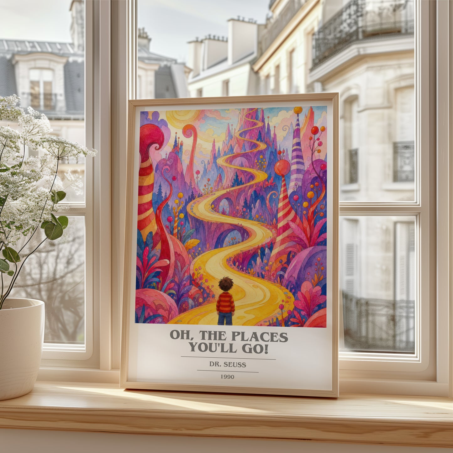 Oh, The Places You'Ll Go! book cover poster colour and style options – Dr. Seuss book art