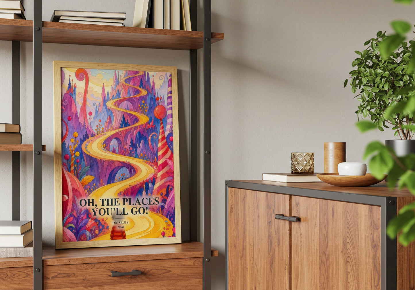 Oh, The Places You'Ll Go! book watercolour illustration paper finish options – matte satin gloss
