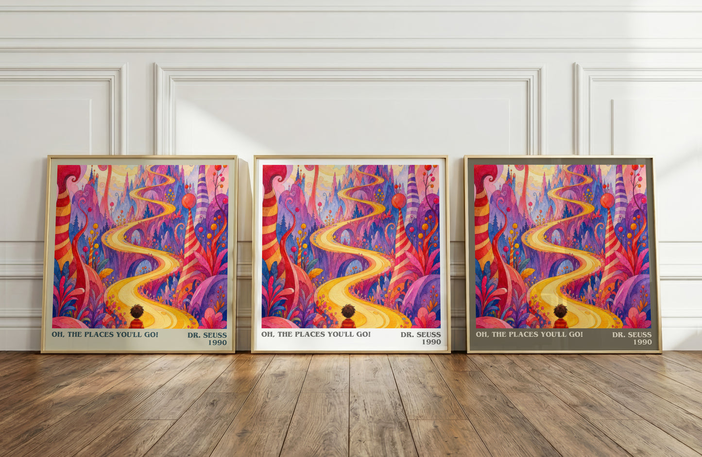 Oh, The Places You'Ll Go! literary art print colour and style options – Dr. Seuss book art
