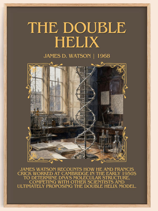 The Double Helix Minimalist Book Poster by James D. Watson – book poster