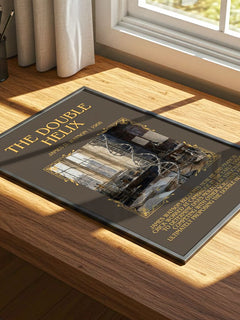 The Double Helix Minimalist Book Poster by James D. Watson – print on a sunlit desk