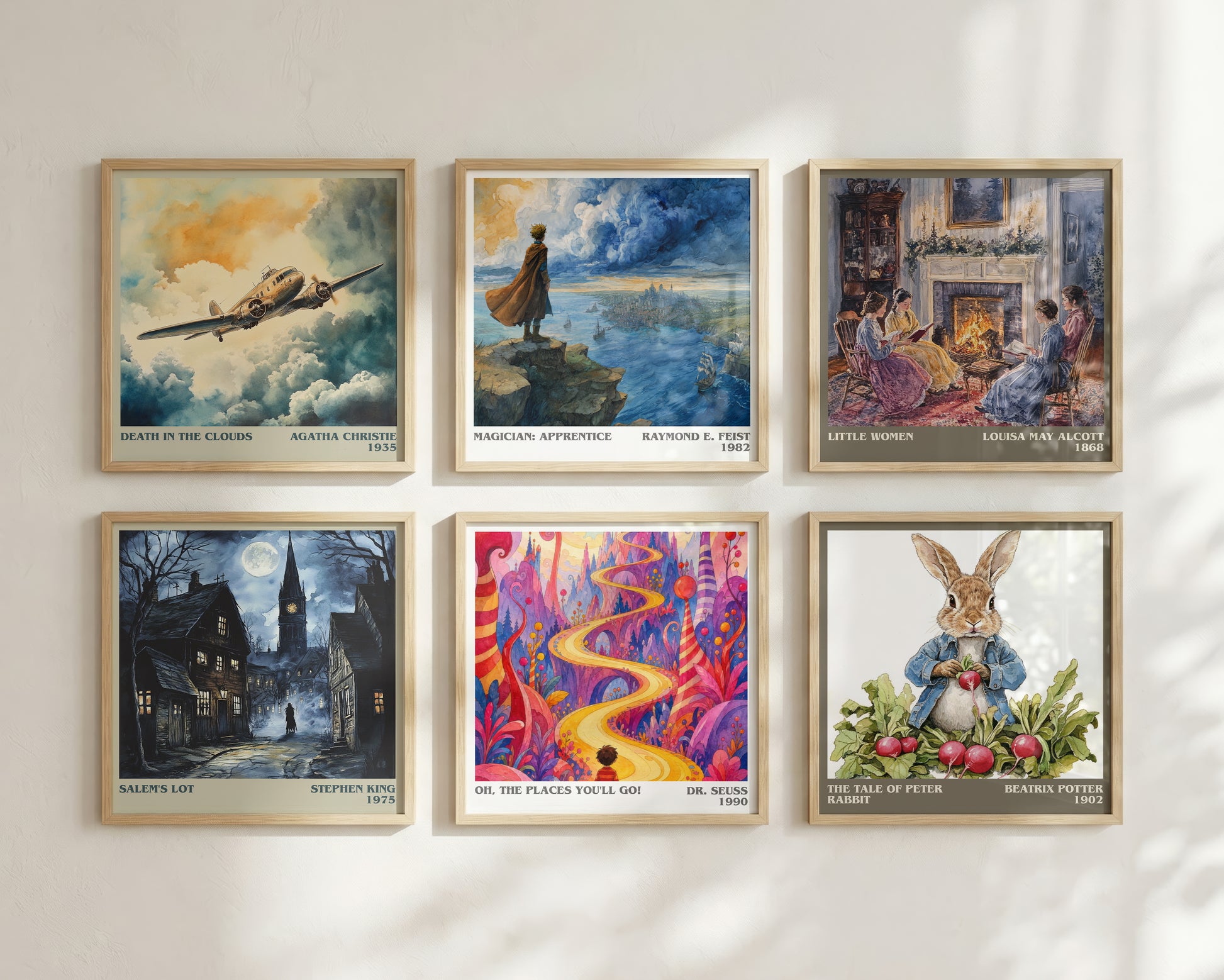 Oh, The Places You'Ll Go! literary print framed by window – literary home decor