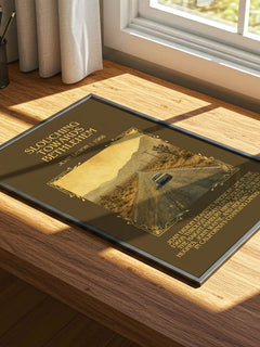 Slouching Towards Bethlehem Minimalist Book Poster by Joan Didion – print on a sunlit desk