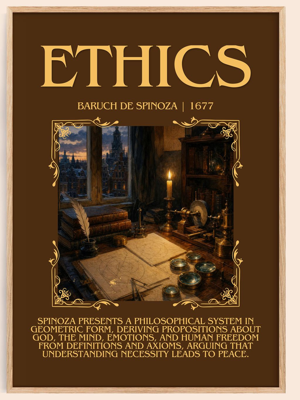 Ethics Minimalist Book Poster by Baruch de Spinoza – book poster