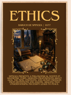 Ethics Minimalist Book Poster by Baruch de Spinoza – book poster