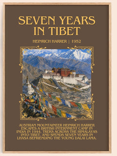 Seven Years in Tibet Minimalist Book Poster by Heinrich Harrer – book poster