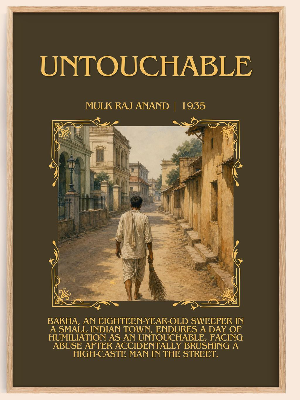 Untouchable Minimalist Book Poster by Mulk Raj Anand – book poster