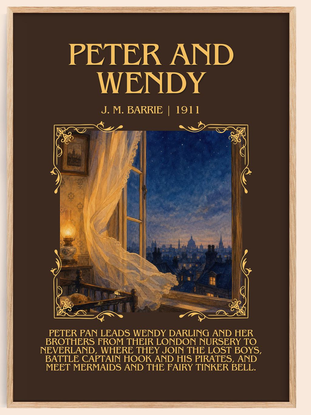Peter And Wendy Minimalist Book Poster by J. M. Barrie – book poster