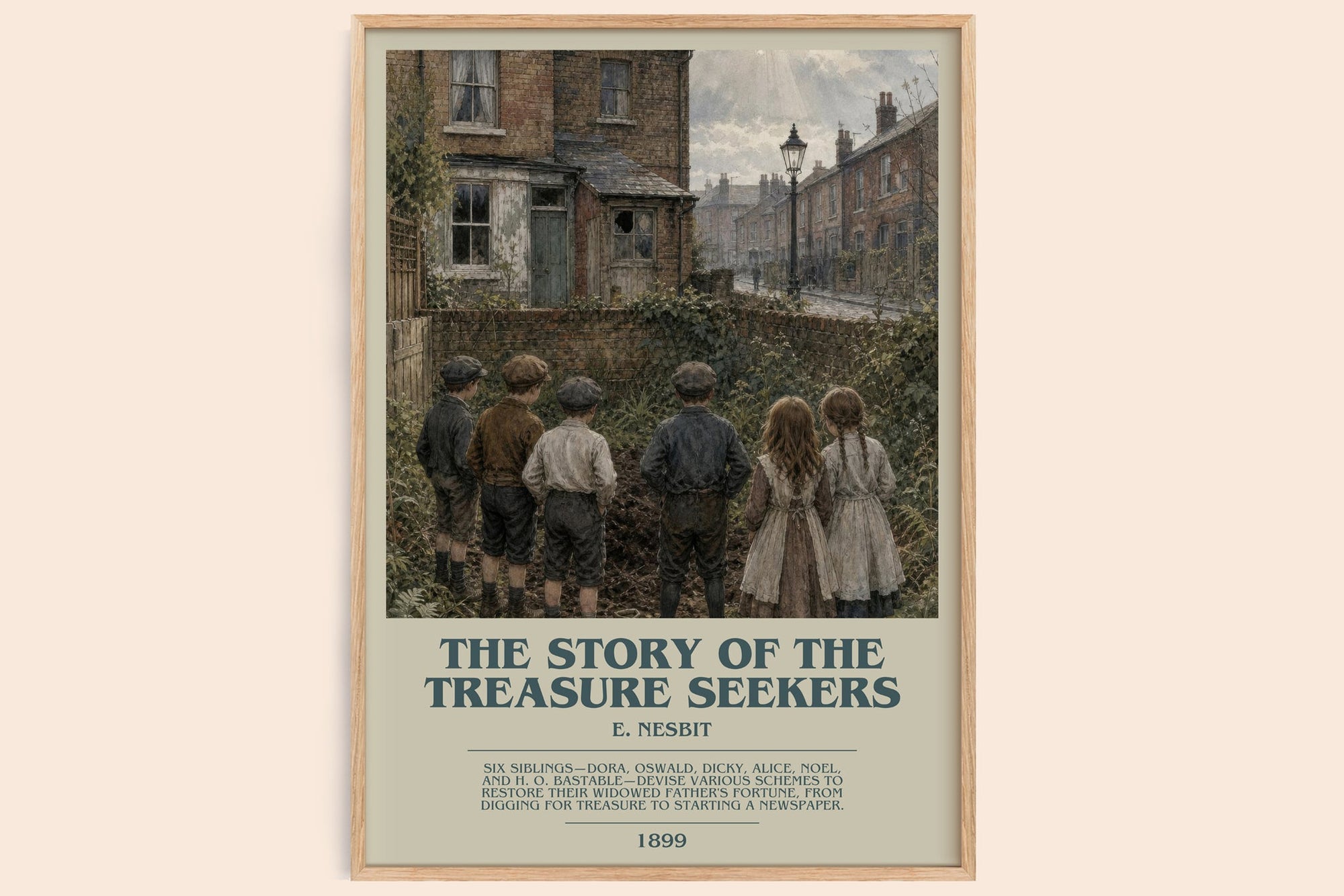 The Story Of The Treasure Seekers bookish book poster by E. Nesbit – framed literary art print