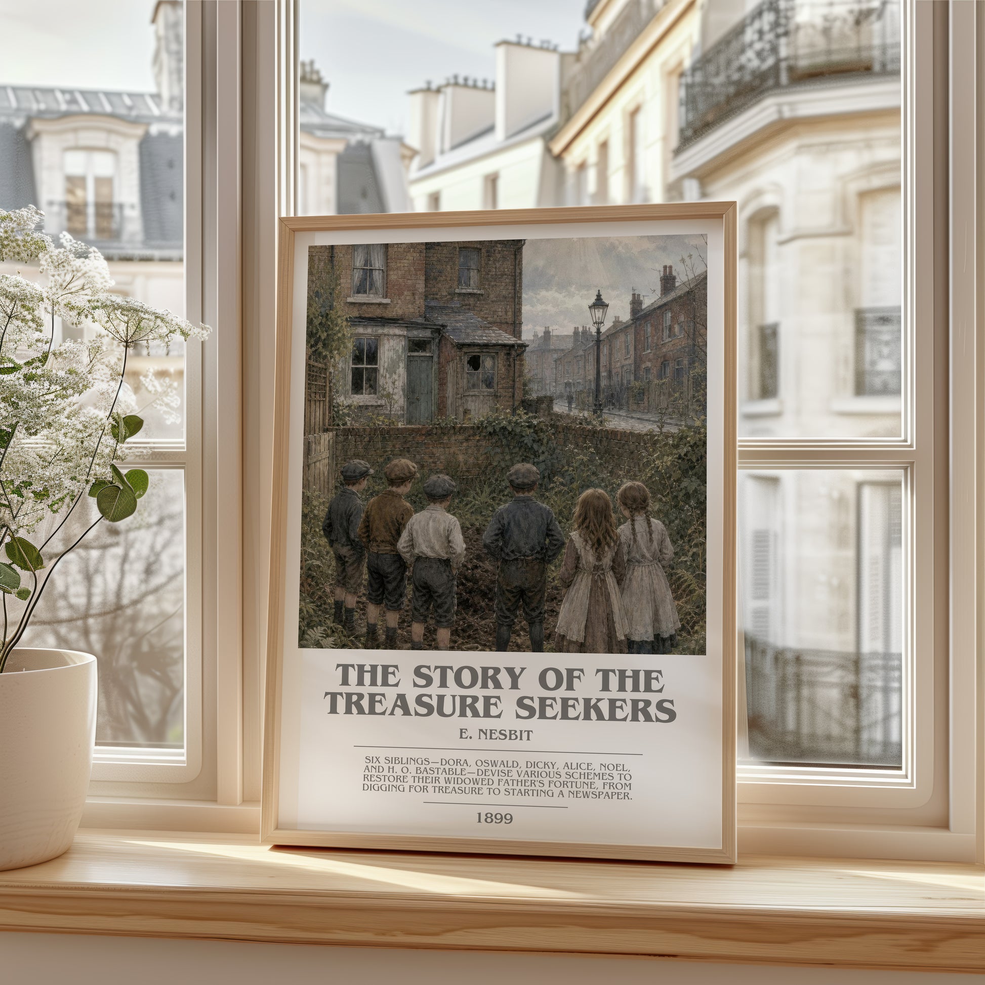 The Story Of The Treasure Seekers bookish poster colour and style options – E. Nesbit book art