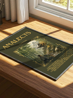 Analects Minimalist Book Poster by Confucius – print on a sunlit desk